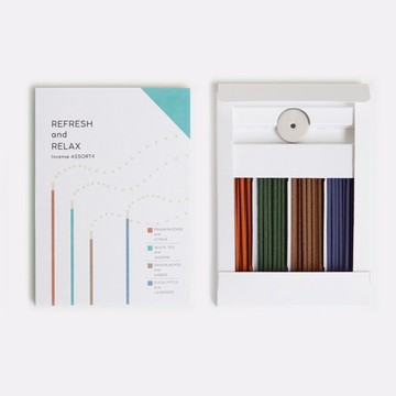 kameyama candle house 日本龜山 綜合線香組 Refresh&Relax 附線香  乳香與柑橘 + 白茶與茉莉 + 檀香與琥珀 + 尤加利與薰衣草