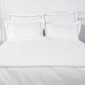 (組)克萊歐刺繡500織埃及棉床被四件組雙人 晨白