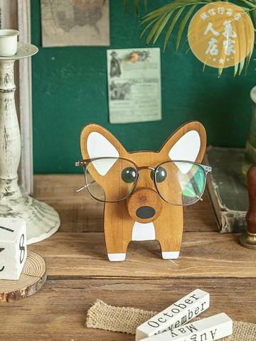 眼鏡架 眼鏡支架 眼鏡展示架 創意木質擺件裝飾品動物眼鏡收納展示架辦公室桌面實木製手機支架