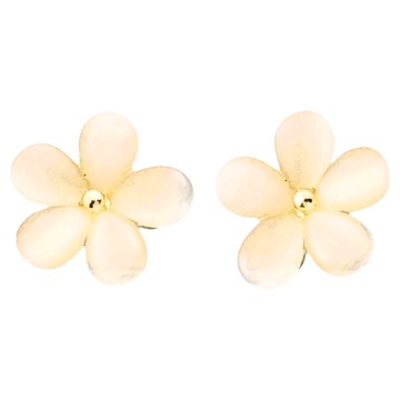 ROCiO CZ鑽淡水珍珠鍍14K金 無耳洞耳夾式耳環  金色