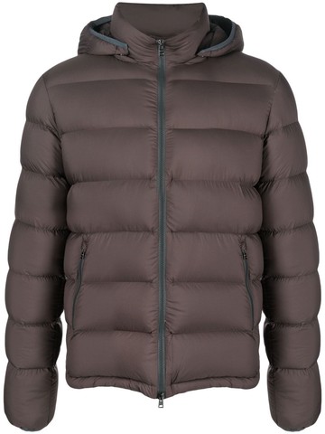 Herno - hooded down puffer jacket - men - Polyamide/Polyamide/Goose Down - 48 - Brown