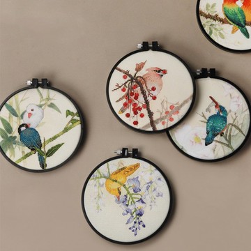 十字繡 6 吋花鳥繡框 手作材料套組 手作禮物 裝飾 | Xiu Crafts