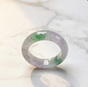 冰種飄陽綠烏雞戒指戒圈 | 國際14圍 | 天然緬甸翡翠A貨 | 送禮