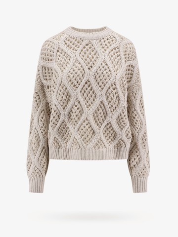 Crop fit cashmere sweater with micro-sequins - BRUNELLO CUCINELLI - gender_Woman