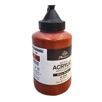 Phoenix 鳳凰畫材 亮光系列 壓克力顏料  熟褐色 500ml  1色