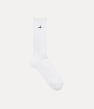 Vivienne Westwood Ribbed Crew Sock Ribbed Crew Cotton White 6-8 Unisex