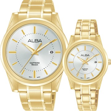 ALBA Prestige 簡約時尚大三針情侶手錶 對錶-41+30mm(AS9V18X1+AH7EE6X1/VJ42-X376G+VJ22-X444G)