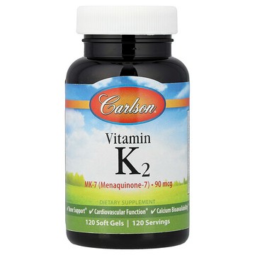 Carlson, 維生素 K2，90 微克，120 粒軟膠囊