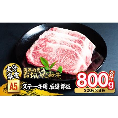 ふるさと納税 百年の恵み おおいた和牛 A5 ステーキ用 厳選部位 (計800g・200g×4枚) 国産 牛肉 肉 霜降り ロース 肩ロース サーロイン 和牛.. 大分県佐伯市