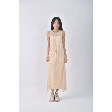 (S) anirek針織休閒杏色洋裝二手衣