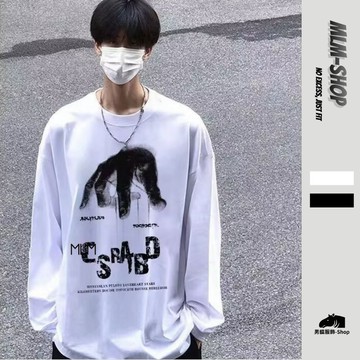 【超絕質感！臺灣出貨】印花秋冬大學T 男 2026年春秋季韓版新款 圓領寬鬆上衣 chic港風潮流 情侶大學T【MLM】