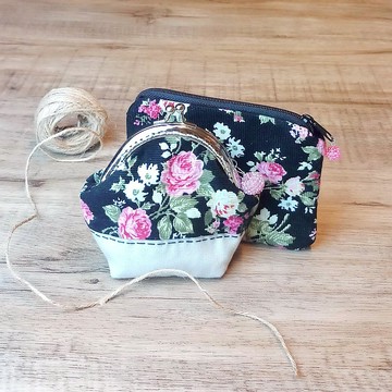 口金包 拉鍊包 零錢包 化妝袋 筆袋 收納包兩件套 (PS-004)