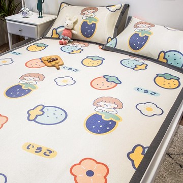 夏季冰絲涼席三件套1.8m床家用可水洗學生宿舍單人夏天空調軟席子