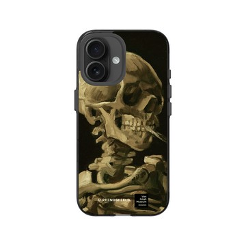 iPhone 16 Clear (相機按鈕) 酷墨灰 - Van Gogh Museum - Crâne de squelette fumant une cigarette