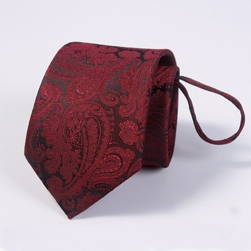 紅色免打結領帶男士結婚易拉得喜慶婚禮領帶懶人拉鏈酒紅色領帶男