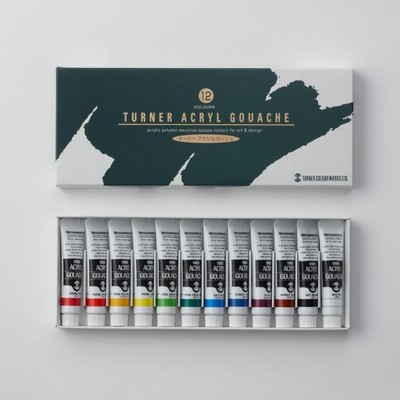アクリルガッシュア　１２色スク-ルセット　11ｍｌ