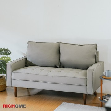 RICHOME 悠人雙人沙發 貓抓皮沙發 臥室房間小沙發 獨立筒沙發 SF020