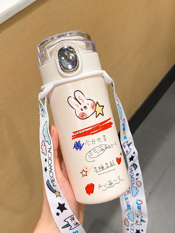 新款保溫杯女學生便攜防摔家用杯子ins森系可愛簡約個性兒童水杯