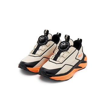 FILA KIDS 大童免綁鞋帶旋鈕戶外越野鞋-橘 3-X403A-046