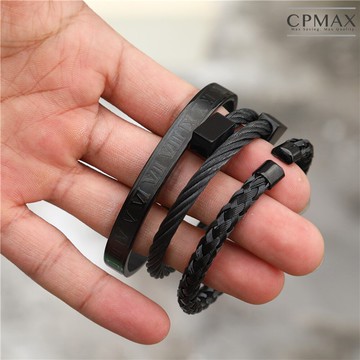 CPMAX  羅馬字母編織方塊不銹鋼手環 手鐲套裝男 手環男 復古 個性 百搭 手環 男飾品 手鍊 手鐲 配件 G23