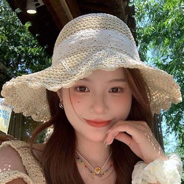 【巴黎精品】現貨+預購 渡假草帽高級法式遮陽帽名媛防曬帽禮帽草編帽子-蕾絲蝴蝶結大帽檐女帽子2色a1kl25