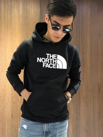 美國百分百【The North Face】帽T 連帽 TNF 上衣 北臉 長袖 厚綿 男衣 黑色 白字 B955
