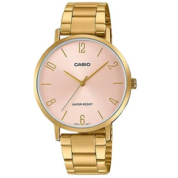 CASIO 卡西歐 氣質指針錶 簡約 不鏽鋼錶帶 生活防水(LTP-VT01G-4B)