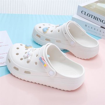 洞洞鞋女厚底外穿夏季新款透氣百搭防滑包頭拖鞋護士白色沙灘涼鞋