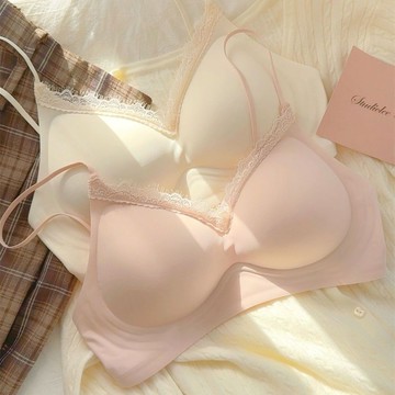 無痕內衣 隱形內衣 抹胸內衣 收副乳內衣Angharad無痕內衣女小胸聚攏夏季細肩帶外擴漫畫胸無鋼圈文胸