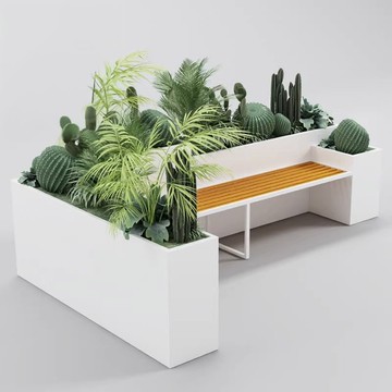 免運 戶外塑木商業街休息椅花池售樓部露臺庭院L回形擺放花箱坐凳組合