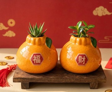 【開幕送禮盆栽首選】-大橘大利迎柴神室內多肉植物植栽