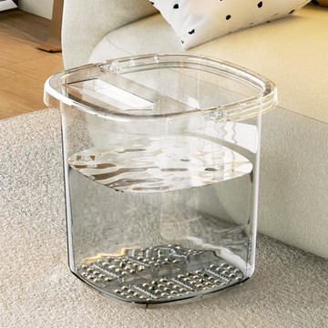 泡腳桶 帶腳底按摩足浴盆家用高透明塑料PET高深洗腳大號泡腳桶盆