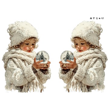 【11月新作2】08-108-0118 人物貼紙 聖誕復古風