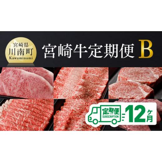 ふるさと納税 宮崎県 川南町 ※令和6年2月より発送開始※宮崎牛12ヶ月定期便Ｂ(ロースステーキ／肩ロース焼肉／ヒレステーキ／ウデスライス／モモ焼…