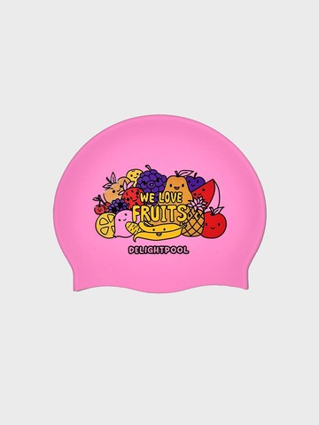We Love Fruits Swim Cap - Pastel Pink