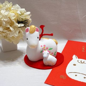 RYUKODO 龍虎堂馬年陶瓷手作擺飾-左馬親子(S7)