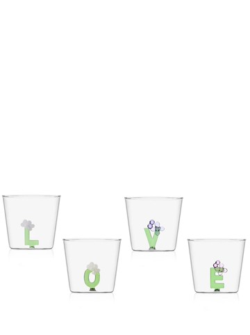 Ichendorf Milano - letter-shaped glasses (set of 4) - unisex - glass - One Size - Green