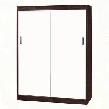 文創集 南亞塑鋼 卡特多彩5.2尺雙推門內二抽高衣櫃(二色可選)-155x61x200cm免組