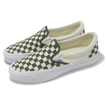 Vans 懶人鞋 LX Classic Slip-On 98 男鞋 綠 米白 棋盤格 經典 板鞋 休閒鞋 VN000D5AKCZ