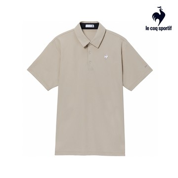 【LE COQ SPORTIF 法國公雞】網路獨家 男款米卡其色抗UV短袖POLO衫LJX21542