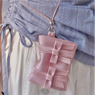 蝴蝶結抽繩珠子零錢包包