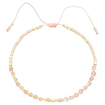 ROCiO 天然草莓晶粉晶碧璽琥珀石能量水晶手鍊  1條