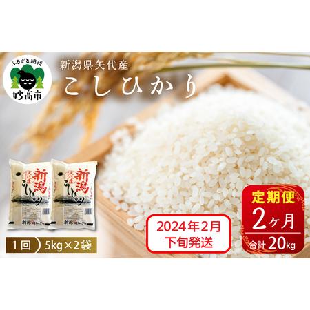 ふるさと納税 新潟県矢代産コシヒカリ10kg×2回（計20kg）※沖縄県・離島配送不可 新潟県妙高市