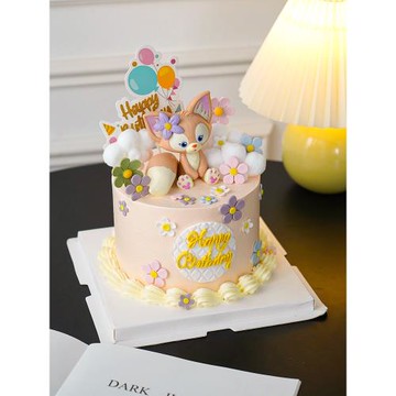 2023網紅蛋糕裝飾品川沙妲己擺件粉色狐貍小公主女孩生日蛋糕插件