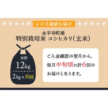 ふるさと納税  令和5年度産 永平寺町産 農薬不使用・化学肥料不使用 特別栽培米 コシヒカリ 2kg×6ヶ.. 福井県永平寺町