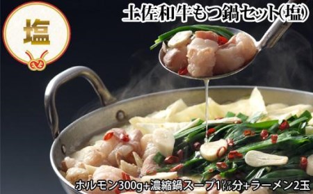 土佐和牛もつ鍋セット (塩鍋スープ・ラーメン付き)　ホルモン 牛肉