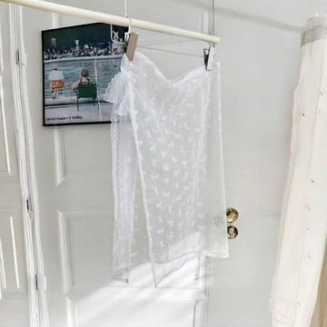 【台灣出貨】Glove 疊搭蕾絲紗裙 個性甜酷 新款 外搭 疊穿 綁帶 半身裙 屁簾子 蕾絲半身裙 紗裙半身裙 蕾絲紗裙