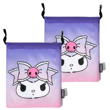 KUROMI 酷洛米 束口袋/收納袋 S 酷洛米  2個  粉色 + 紫色