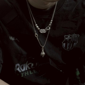 ☆LimeLight☆ 日系 蓮花 做舊 飾品 花朵 鈦鋼 項鍊 男生項鍊 女生項鍊 日系項鍊 ACC-C12021