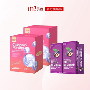 【m2 美度】DAY 13:00 輕盈水光組｜超能膠原水光飲8入x2盒+西梅康普順暢飲7入x2盒